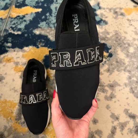 Womens Prada sneakers with velcro Prada brand name strap. Size IT 36. - Picture 7 of 9